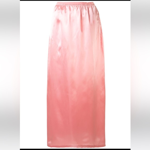 NEW Maison Margiela Pink Silk Midi Skirt Shine with Pockets - Picture 3 of 6